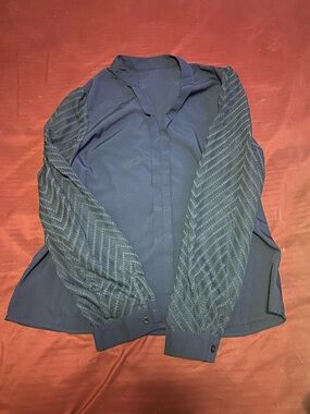 SHEIN Navy Blue Long Sleeve Blouse